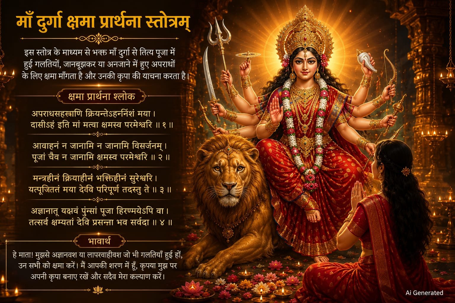 Maa Durga Kshama Prarthna Stotram